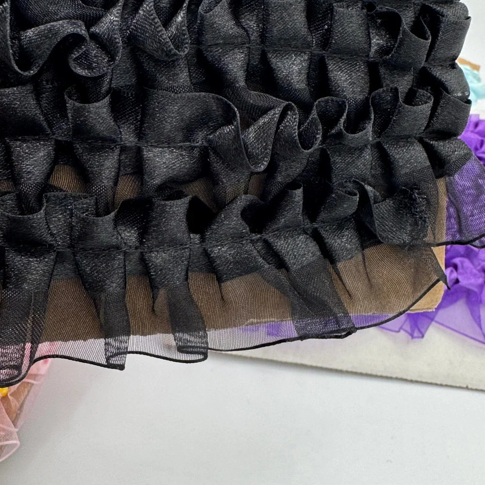 8pc Lot Pleated Organza Satin Ruffle Trim Ribbon Assorted Colors 1 Inch Wide